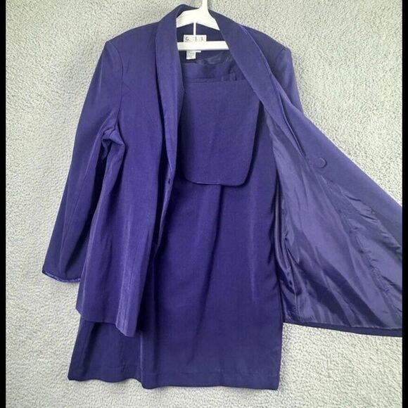 GMI Skirt Suit Womens 18W Plus Size Purple One Button Lined Stretch - Picture 6 of 16